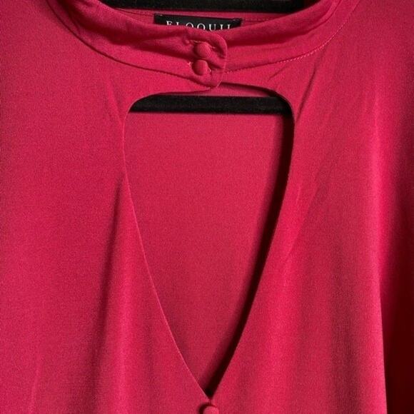 Eloquii Cutout Neckline Fit And Flare Dress Keyhole Mini Long Sleeve‎ Academia - Picture 4 of 9